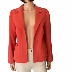Talbots Women’s Double Faced Orange Wool Open Jacket